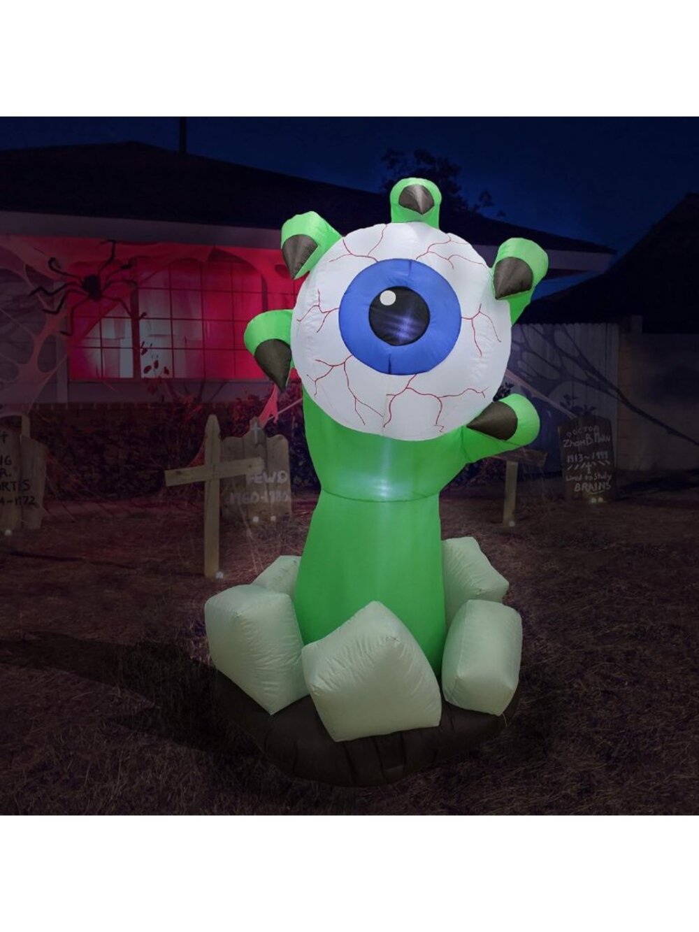 6 FT Inflatable Halloween Monster Hand with Eyeball - Spooky Yard Decor